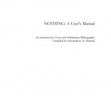 Nothing: A User’s Manual